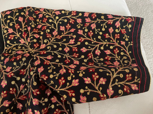 Black Embroidered Readymade Blouse