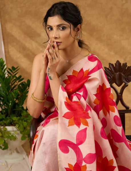 Hand Painted Pure Silk Artisinal Saree