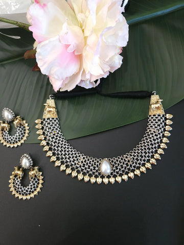 Dualtone Hasli Necklace and Earring