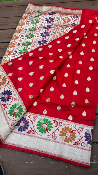 Red Banarasi Silk Saree