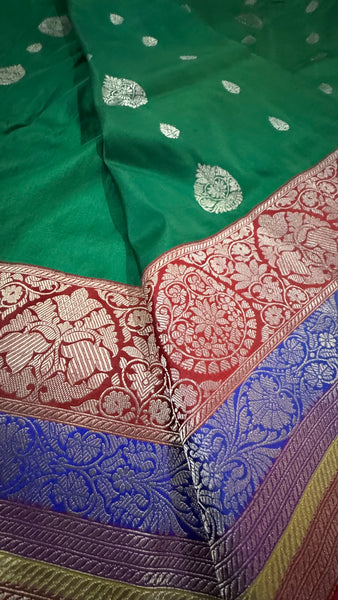 Katan Silk Banarasi Saree in Green