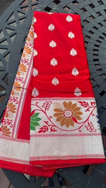 Red Banarasi Silk Saree