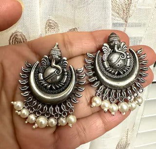 Ganesha German Silver stud Earrings