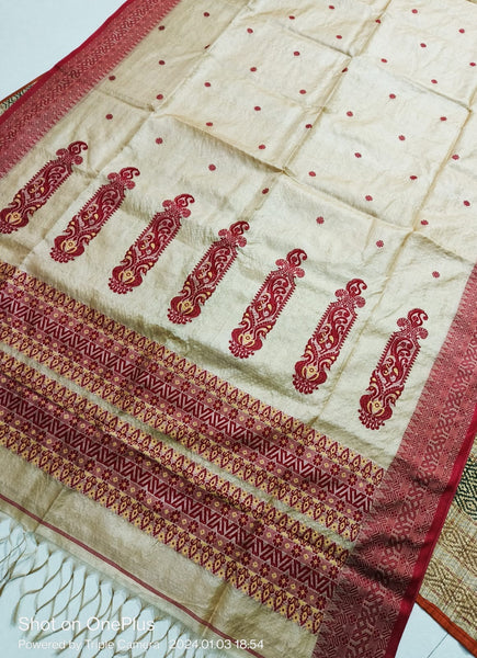 Pure Tussar Silk Baluchari Handwoven Saree