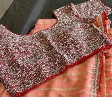 Red Sequin Stitched Blouse