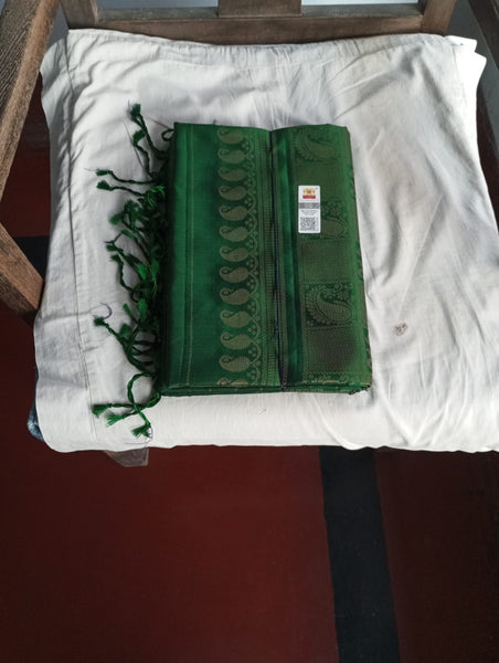 Soft Silk Kanchipuram Iridescent Green saree