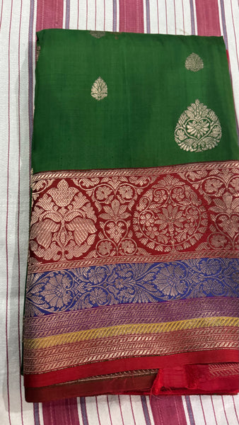 Katan Silk Banarasi Saree in Green