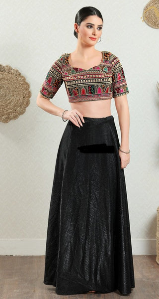 Readymade Brocade Padded Back Open Elbow Sleeves Saree Blouse