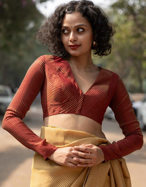Maroon Full Sleeve Blouse