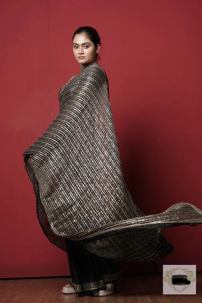 Black Chand Georgette Saree