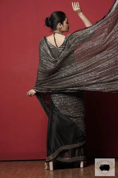 Black Chand Georgette Saree