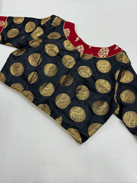 Readymade Black Banarasi Brocade Blouse