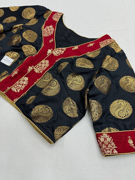 Readymade Black Banarasi Brocade Blouse