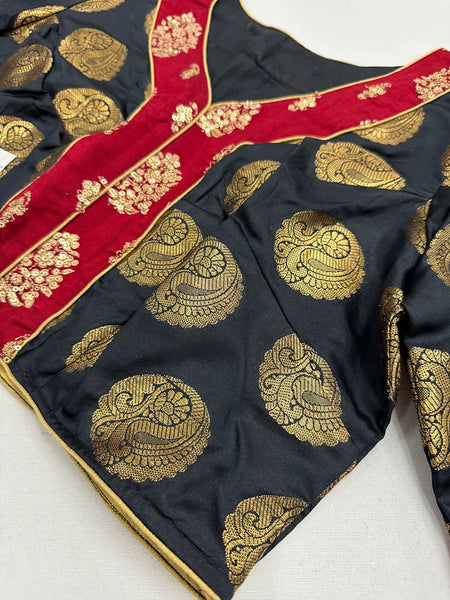 Readymade Black Banarasi Brocade Blouse