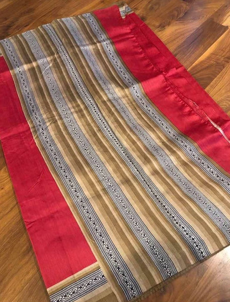 Soft Red Handloom Silk Saree