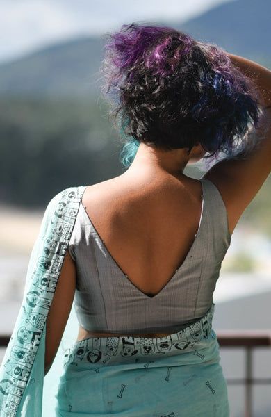 Ash Grey Sleeveless Blouse