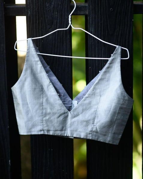 Ash Grey Sleeveless Blouse