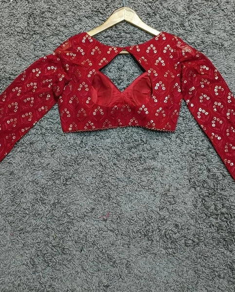 Gorgeous Red Georgette Readymade Blouse