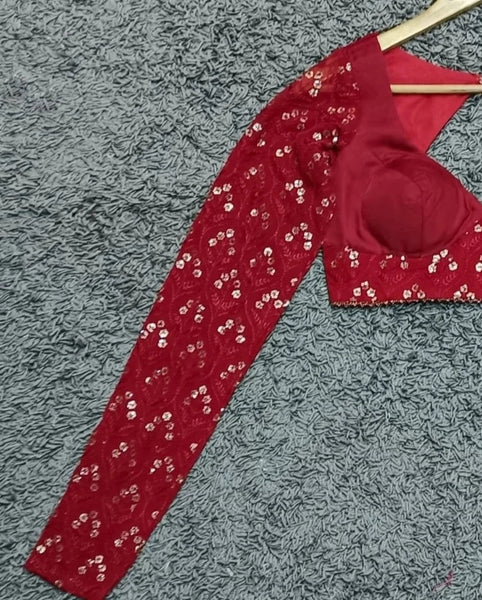 Gorgeous Red Georgette Readymade Blouse