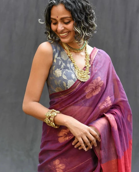 Readymade Stunning Grey Silk Blouse With V-neck Design