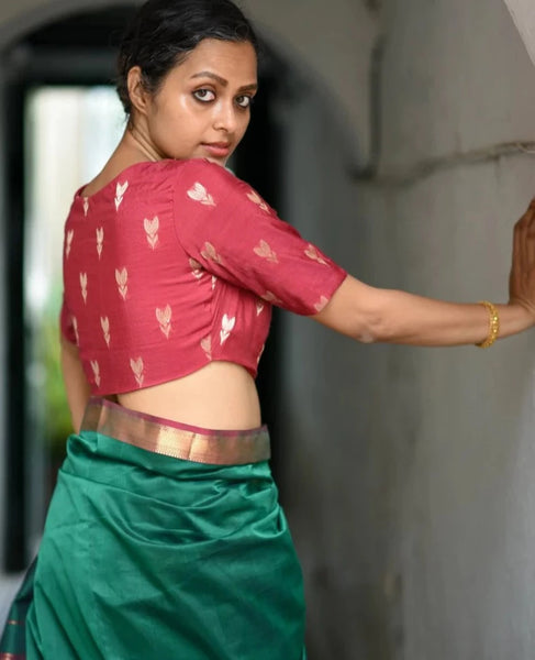 Readymade Gorgeous Red Poly-Cotton Blouse