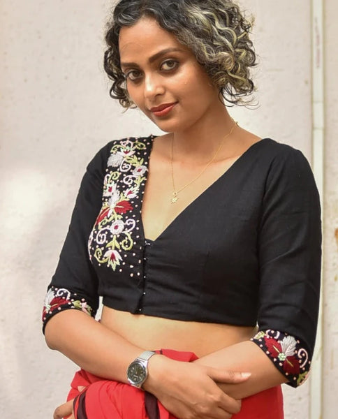 Readymade Stunning Cotton Blouse With Beautiful Embroidery