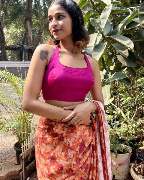 Readymade Stunning Reversible Red & Pink Blouse