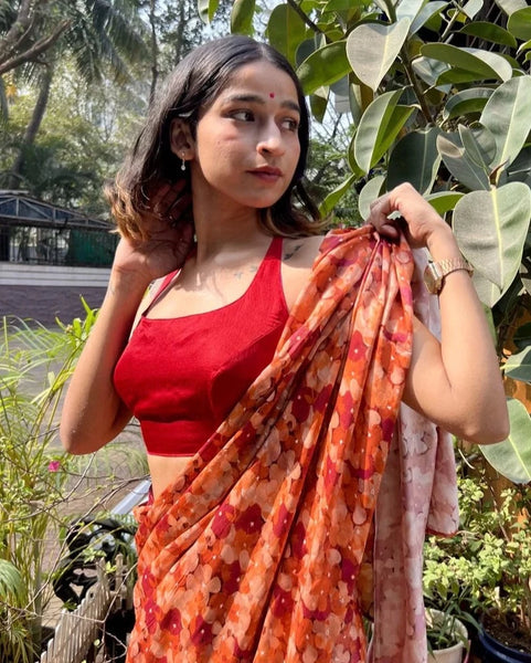 Readymade Stunning Reversible Red & Pink Blouse