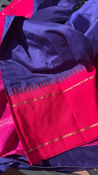 Deep Purple Blue with Pink Border