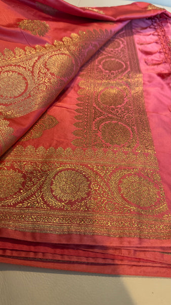 Pink Mashru Banarasi Silk Saree