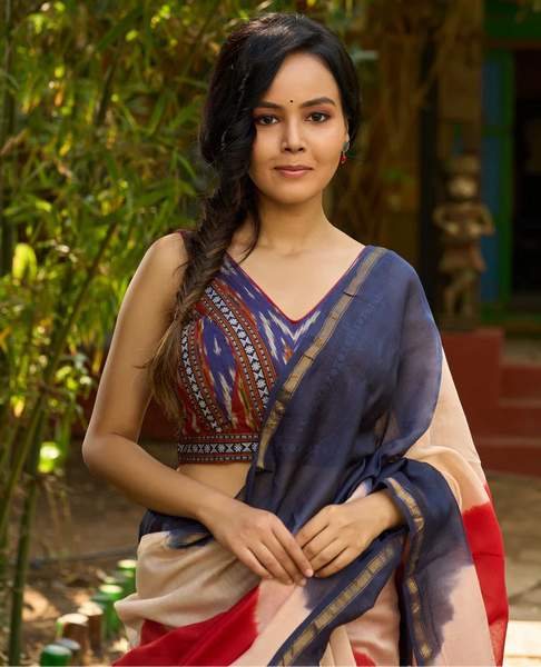ABSTRACT PRINT DESIGNER COTTON SAREE