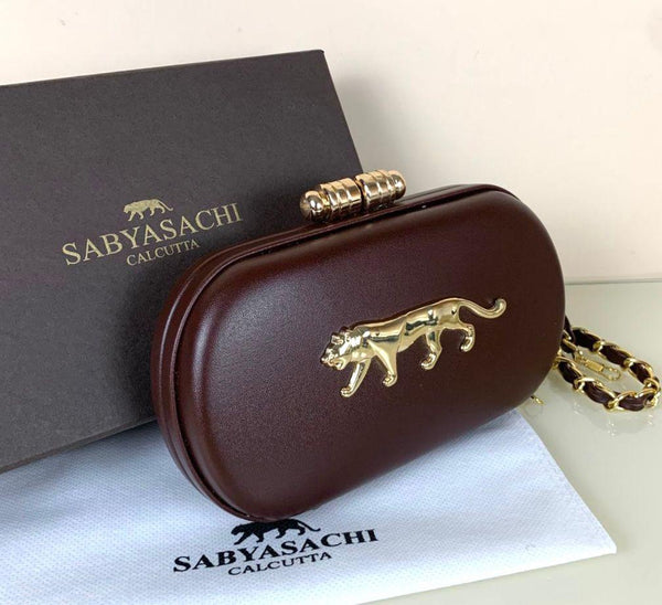 Sabyasachi Inspired Clutch Deep Brown
