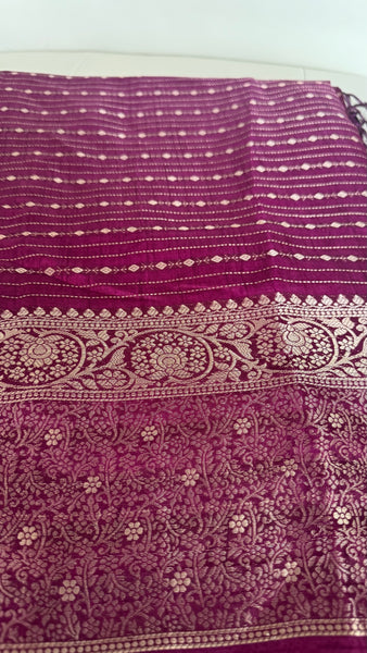 Wine Deep Magenta Munga Tussar Silk Saree