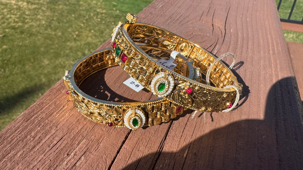 Openable Rajwadi Gold Indian Kada Bangles