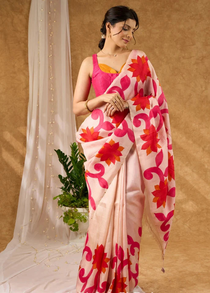 Hand Painted Pure Silk Artisinal Saree