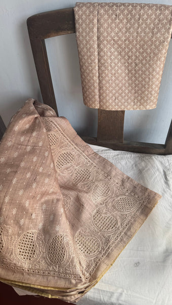 Tussar Cutwork Saree