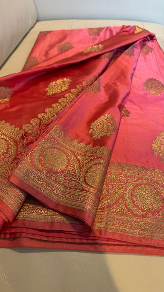 Pink Mashru Banarasi Silk Saree