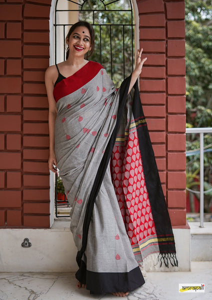 Pure Handloom Cotton Rain Drop Saree