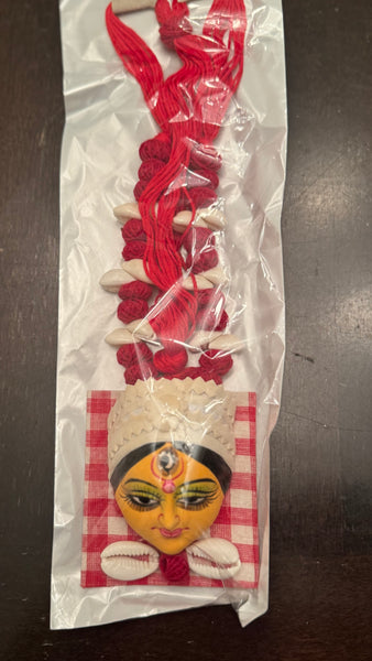 Durga fabric conch shell necklace and earring set