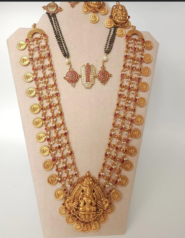South Indian Guttapusalu Haram Jewelry Set