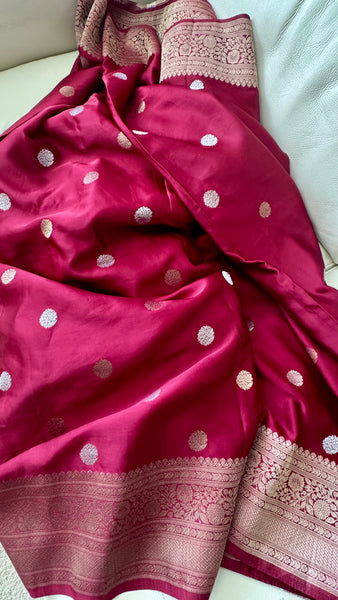 Deep Maroon and Dual Tone Soft Silk Saree