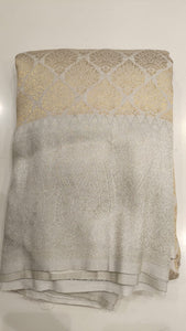 Gold and Silver Brocade Banarasi Silk Saree