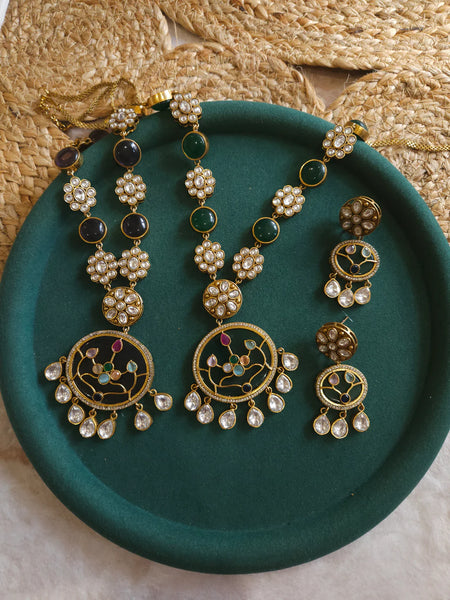Aanshi polki kundan choker necklace set