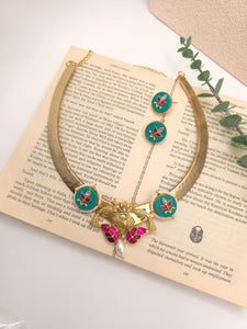 Alicia fusion polki hasli necklace set