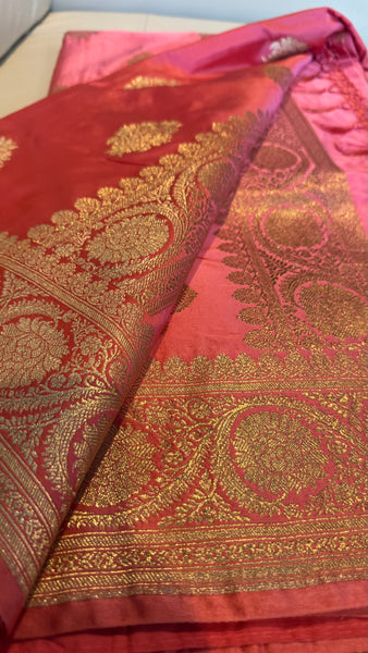 Pink Mashru Banarasi Silk Saree
