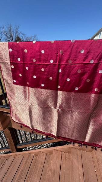 Deep Maroon and Dual Tone Soft Silk Saree