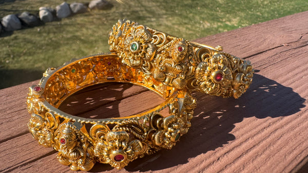 Lakshmi Kemp Bangles Matte Finish South Indian Jewelry