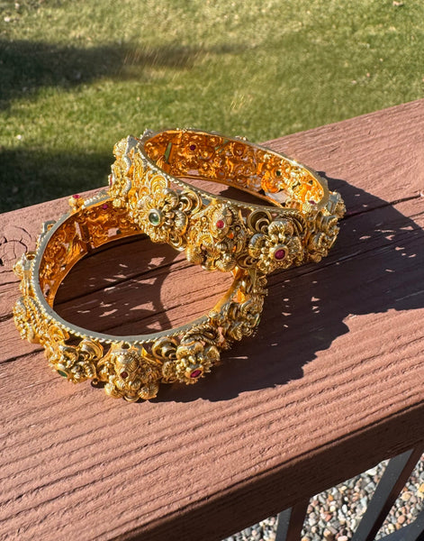 Lakshmi Kemp Bangles Matte Finish South Indian Jewelry