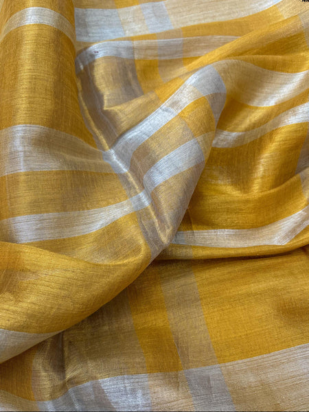 Gold and Silver Cotton Zari Saree
