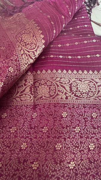 Wine Deep Magenta Munga Tussar Silk Saree